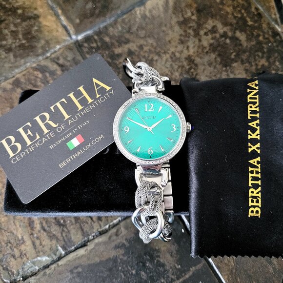 Bertha Women's Chain-Link Emerald Dial Watch - Picture 5 of 6